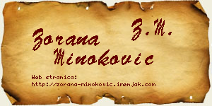 Zorana Minoković vizit kartica